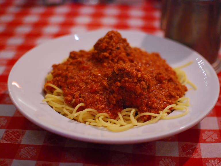 Spaghetti and meat sauce at Dan Tana's