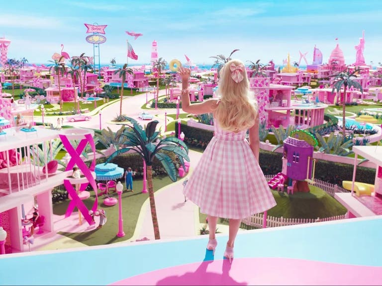 LAX Theme Building, Randy's Donuts and more in Barbieland from the "Barbie" movie