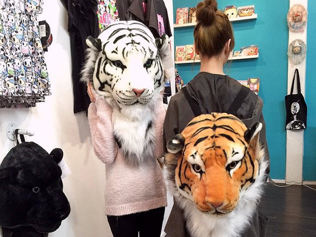 Plush tiger backpacks | Photo courtesy of JapanLA, Facebook