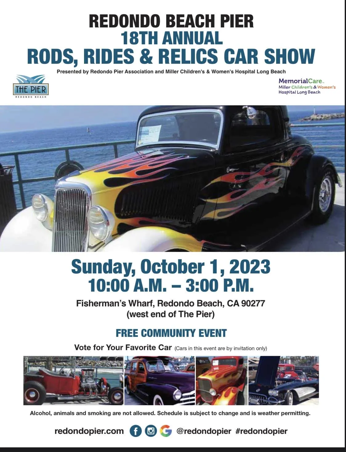18th Annual Rods, Rides & Relics Car Show on The Pier Flyer