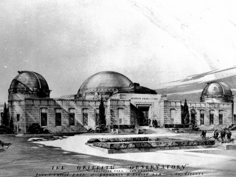Detail of the final rendering of Griffith Observatory, for the architecture firm of John C. Austin and Frederick Ashley | Photo © Griffith Observatory