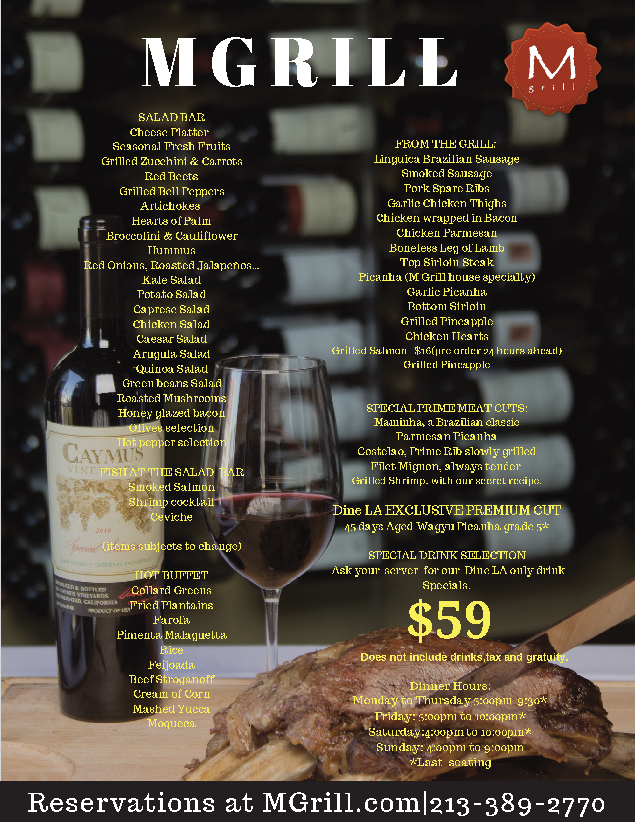 M Grill dineL.A. menu Discover Los Angeles