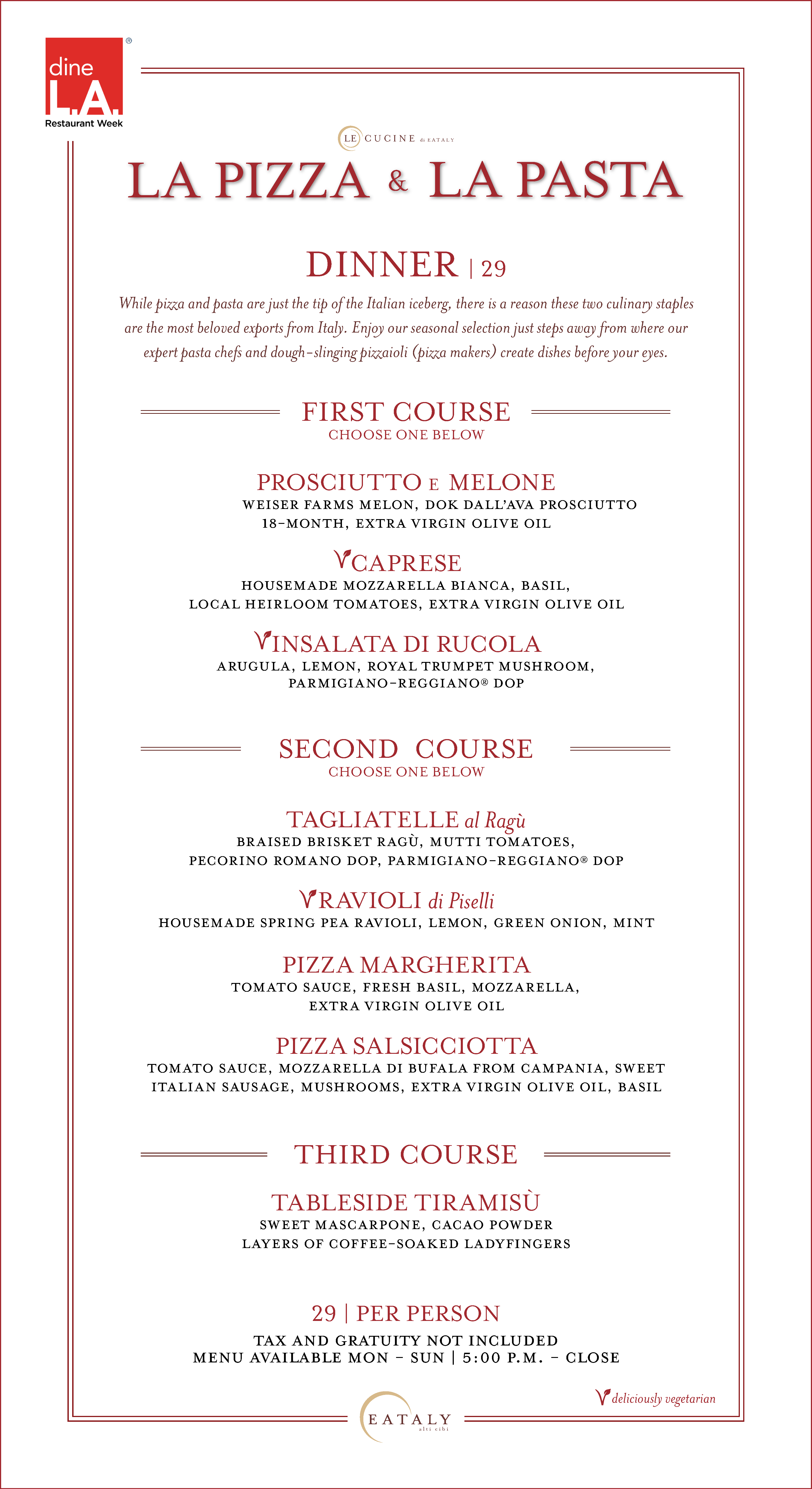 Eataly L.A. La Pizza & La Pasta dineL.A. menu Discover Los Angeles