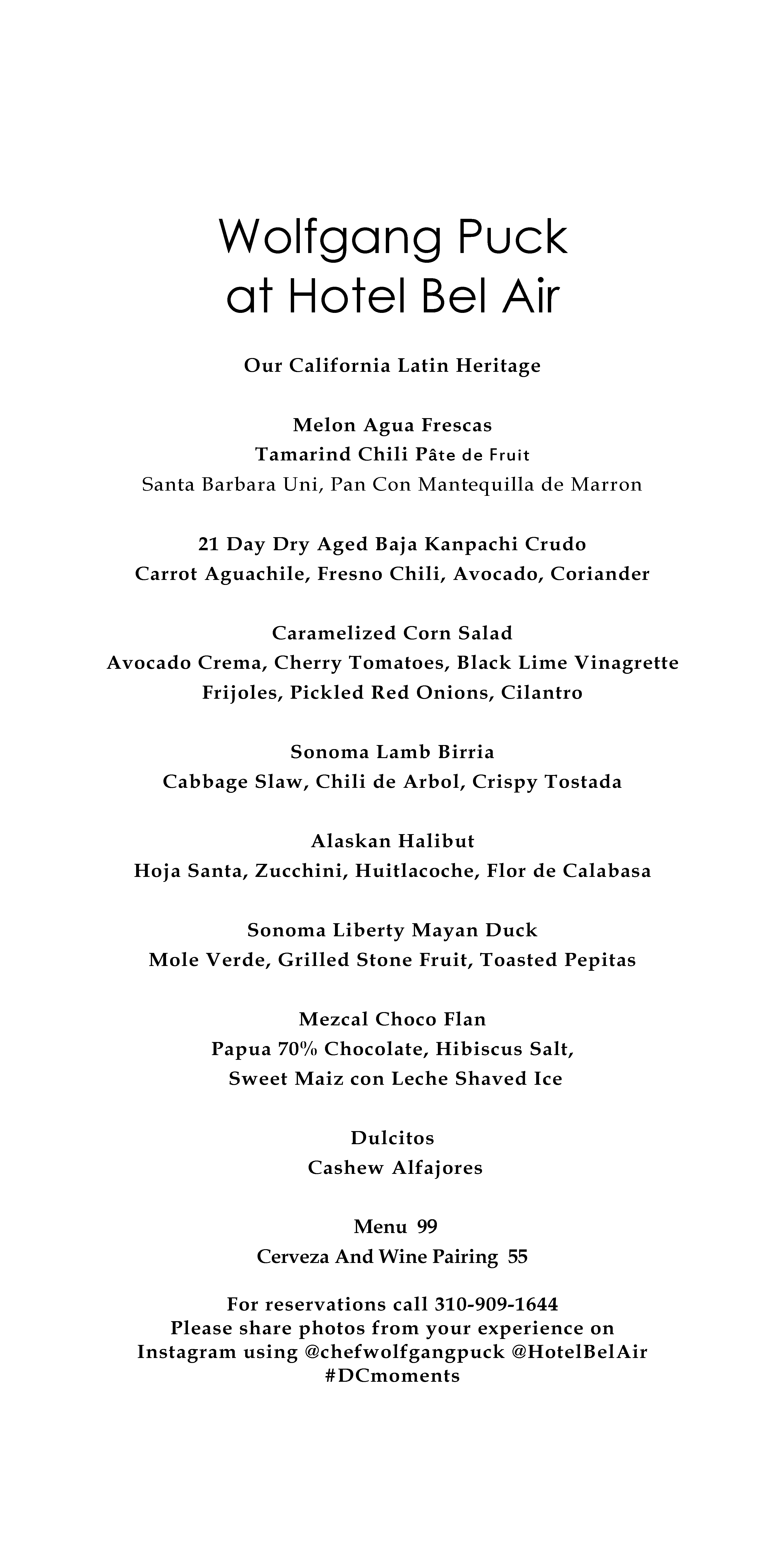 Wolfgang Puck at Hotel Bel-Air dineL.A. menu | Discover Los Angeles