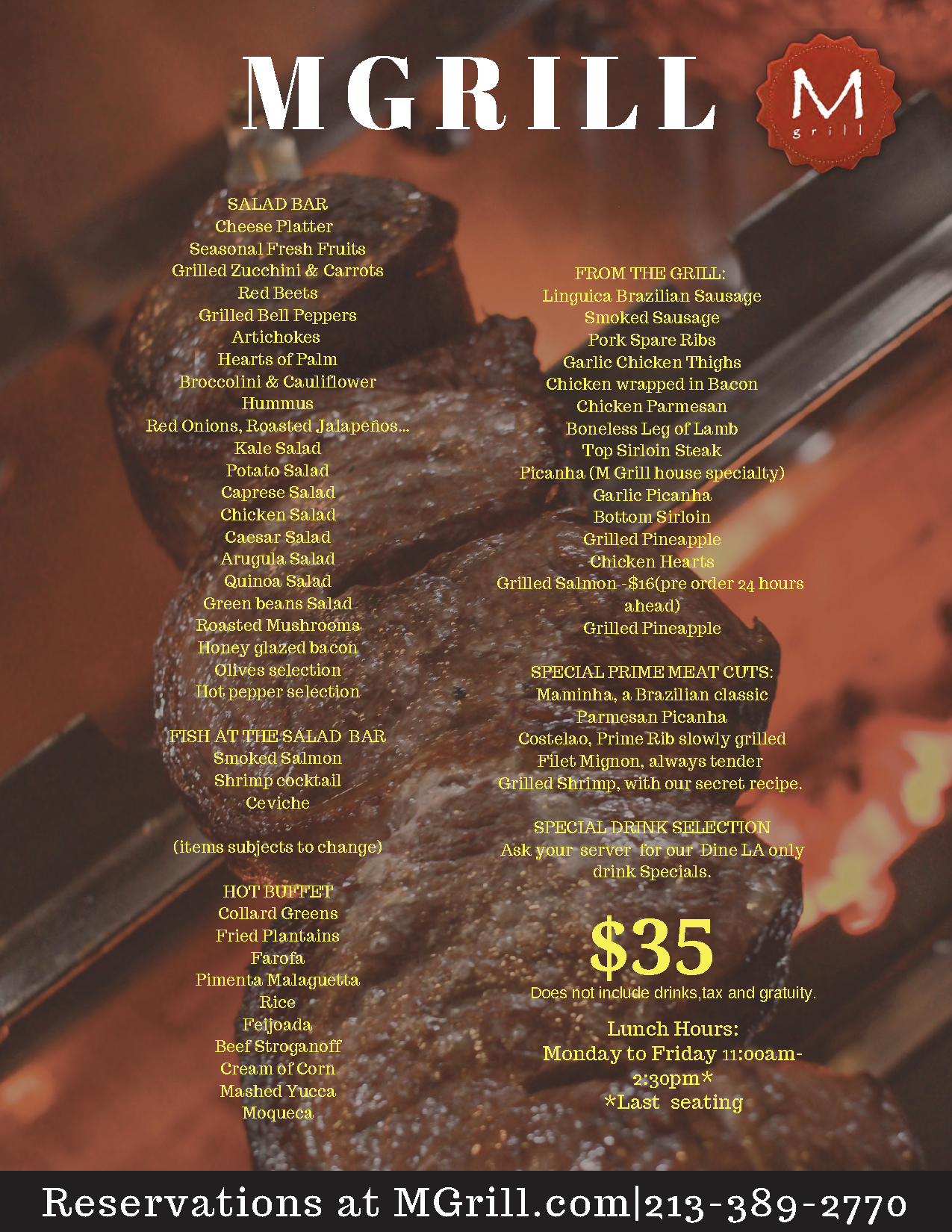 M Grill dineL.A. menu Discover Los Angeles