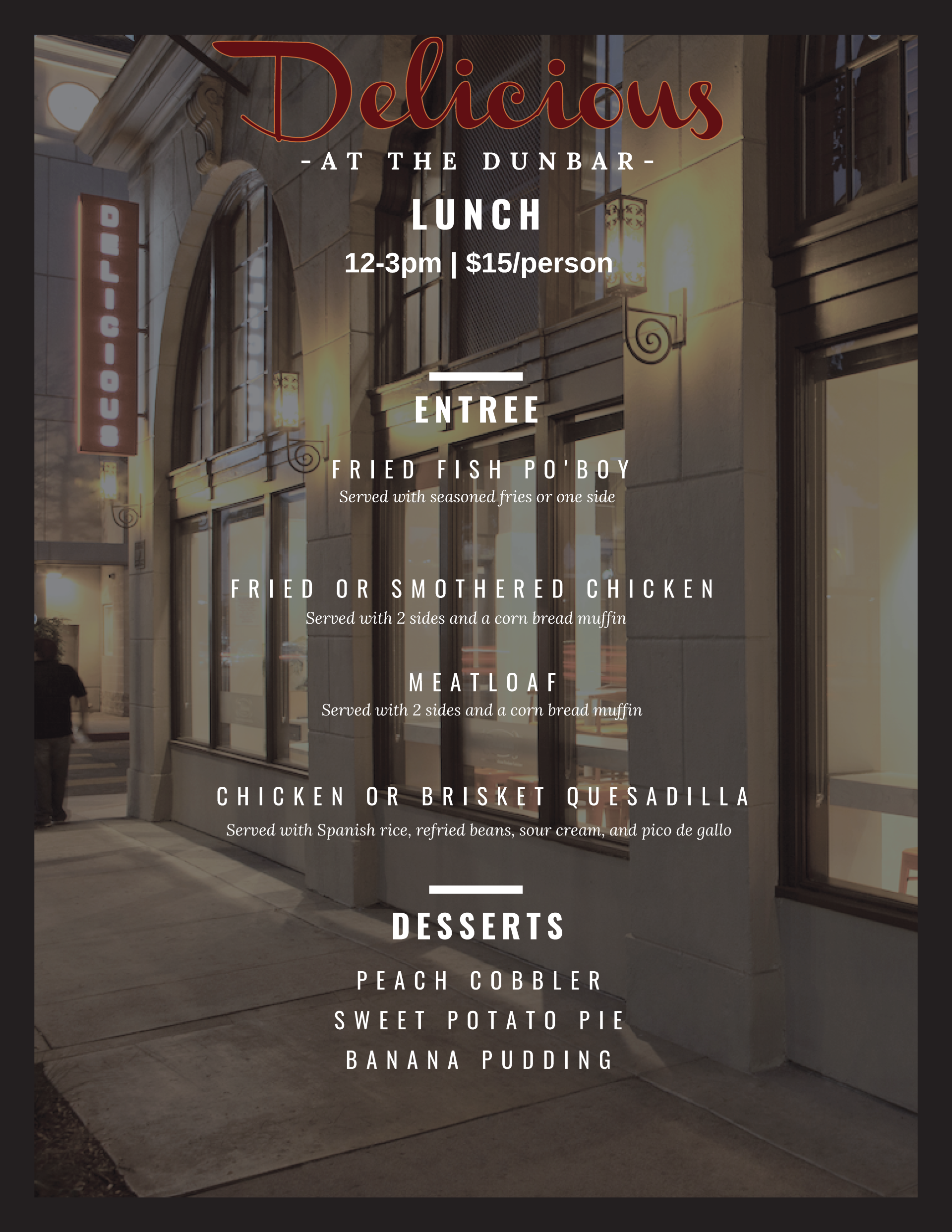 Delicious at the Dunbar dineL.A. menu Discover Los Angeles