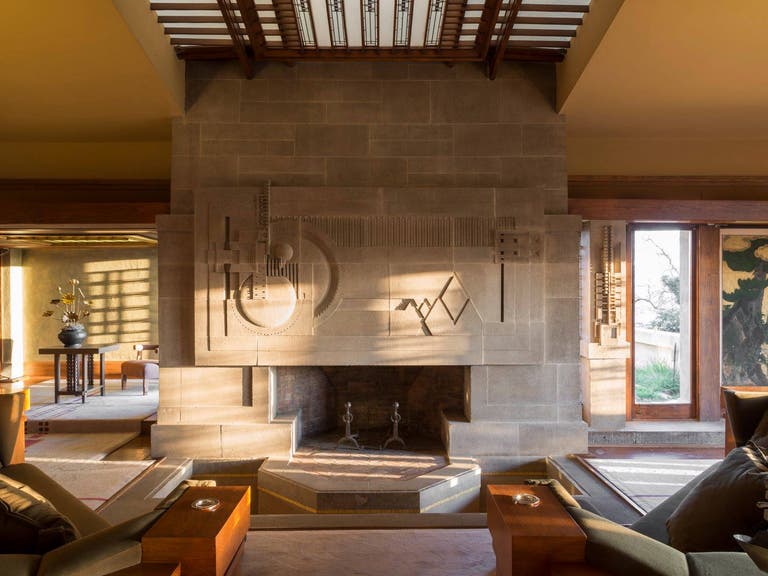 Fireplace at the Hollyhock House