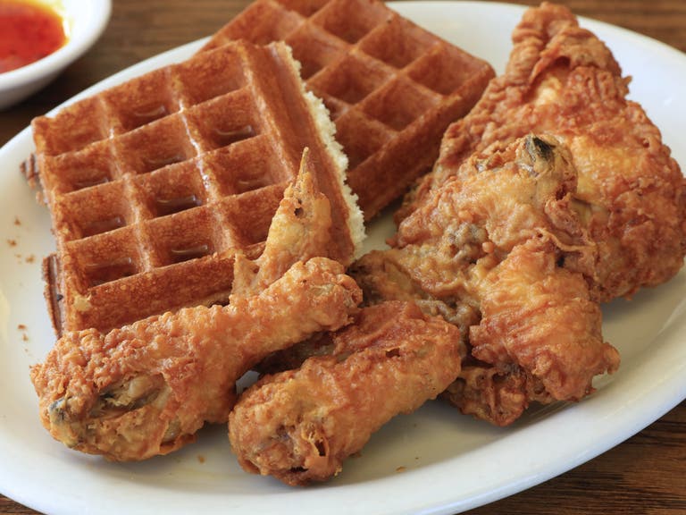 Chicken and Waffles at the Hungry Fox in NoHo