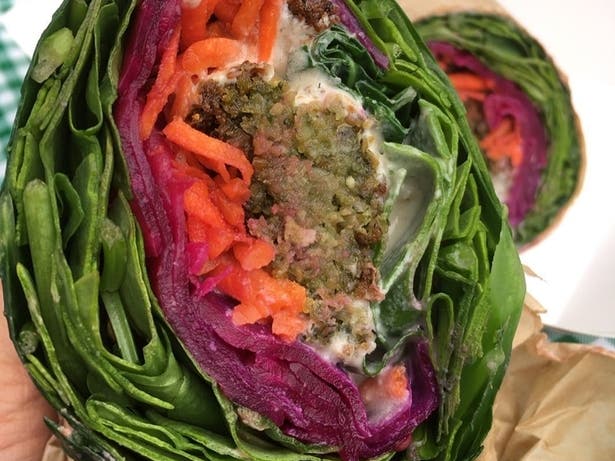 Collard Green Falafel Wrap by Pure Food Organic Kitchen