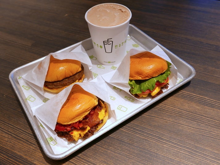 Burgers and shake at Shake Shack LAX Terminal 3