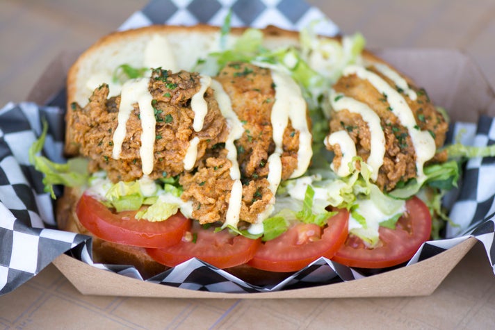 Oyster Po' Boy by Barbara Jean | Photo by Aliza Sokolow, courtesy of The Fields LA