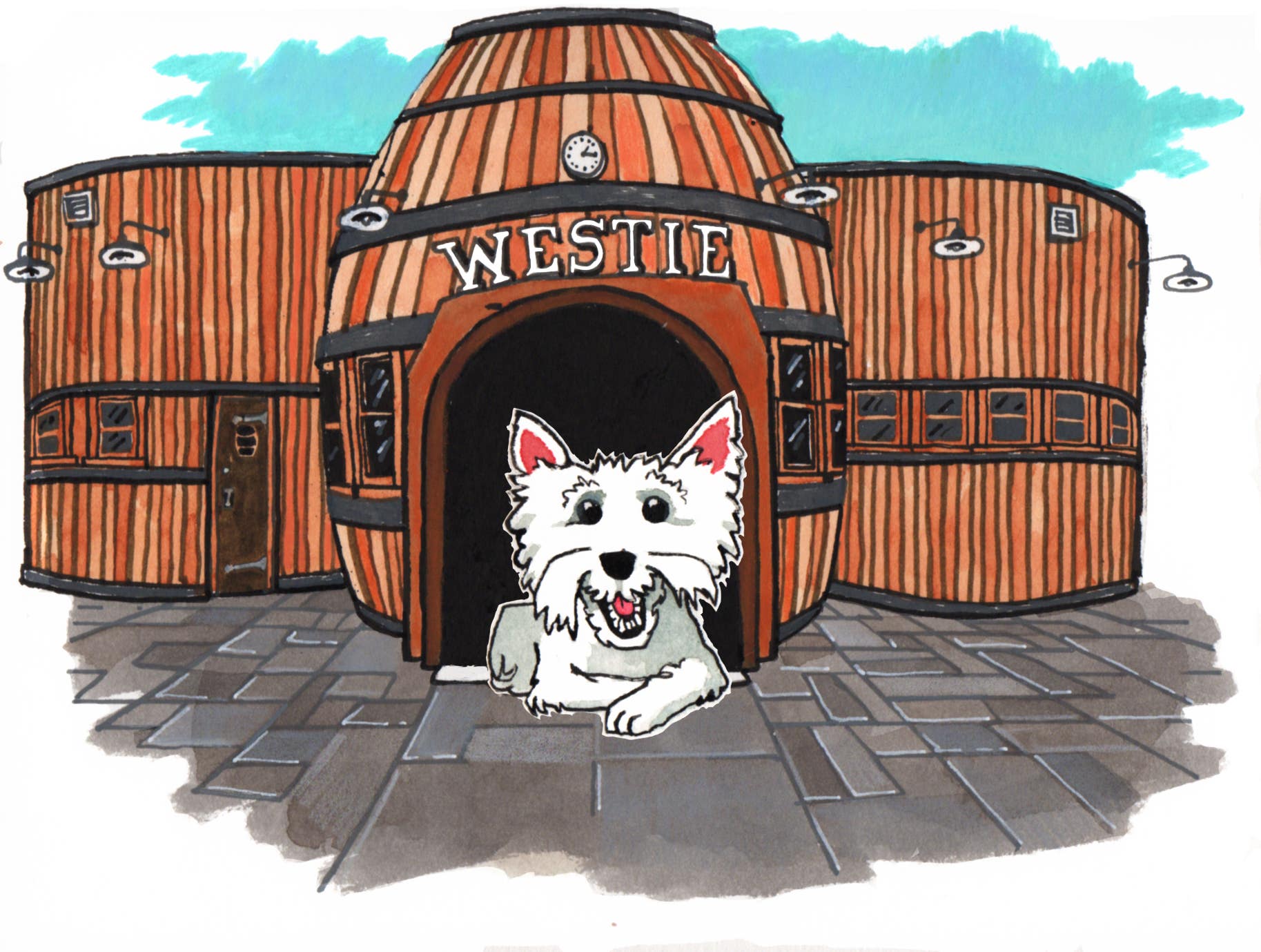 Westie at Idle Hour in North Hollywood | Illustration by Max Kornell