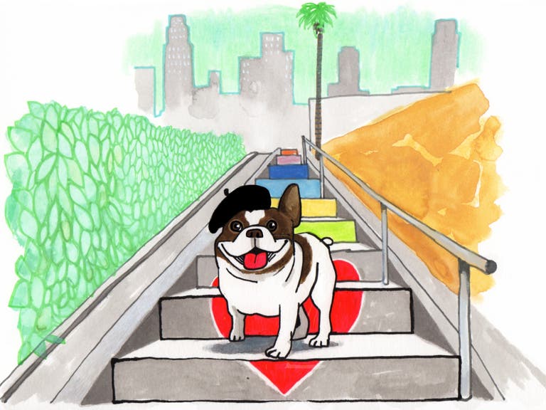 French Bulldog in Silver Lake | Illustration by Max Kornell