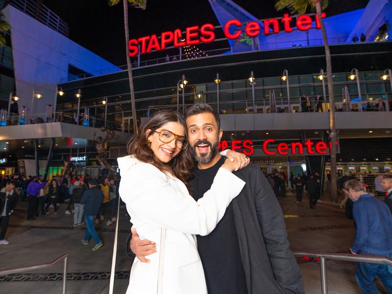 Sonam Kapoor and Anand Ahuja at STAPLES Center