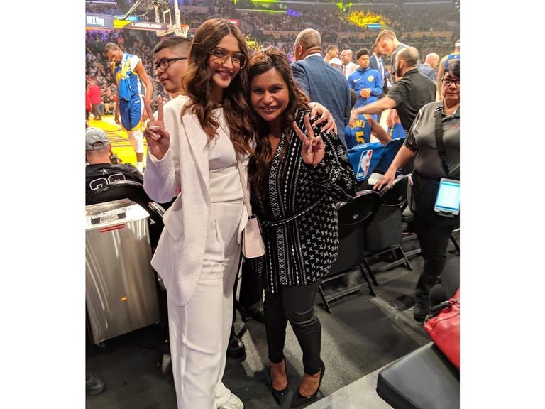 Sonam Kapoor and Mindy Kaling at STAPLES Center