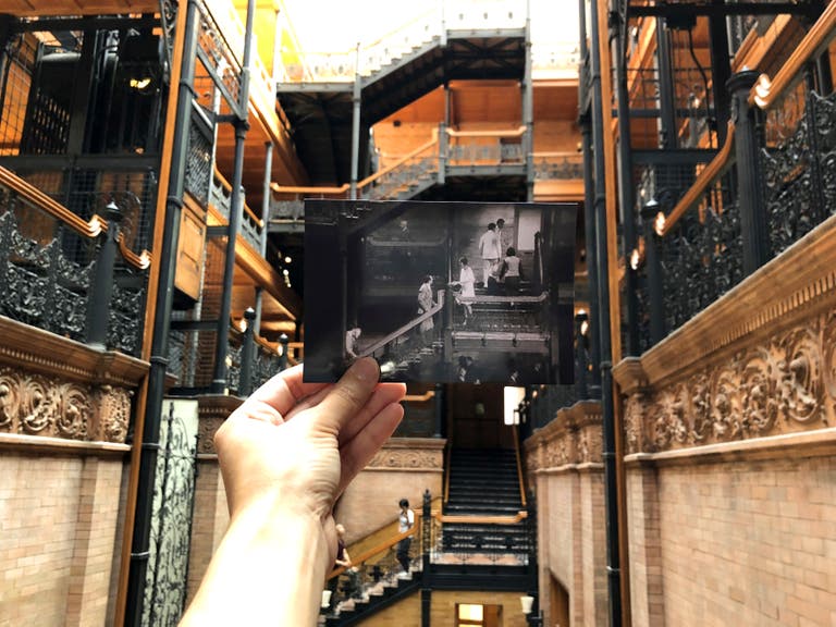 Scene from "The Artist" at the Bradbury Building in Downtown LA