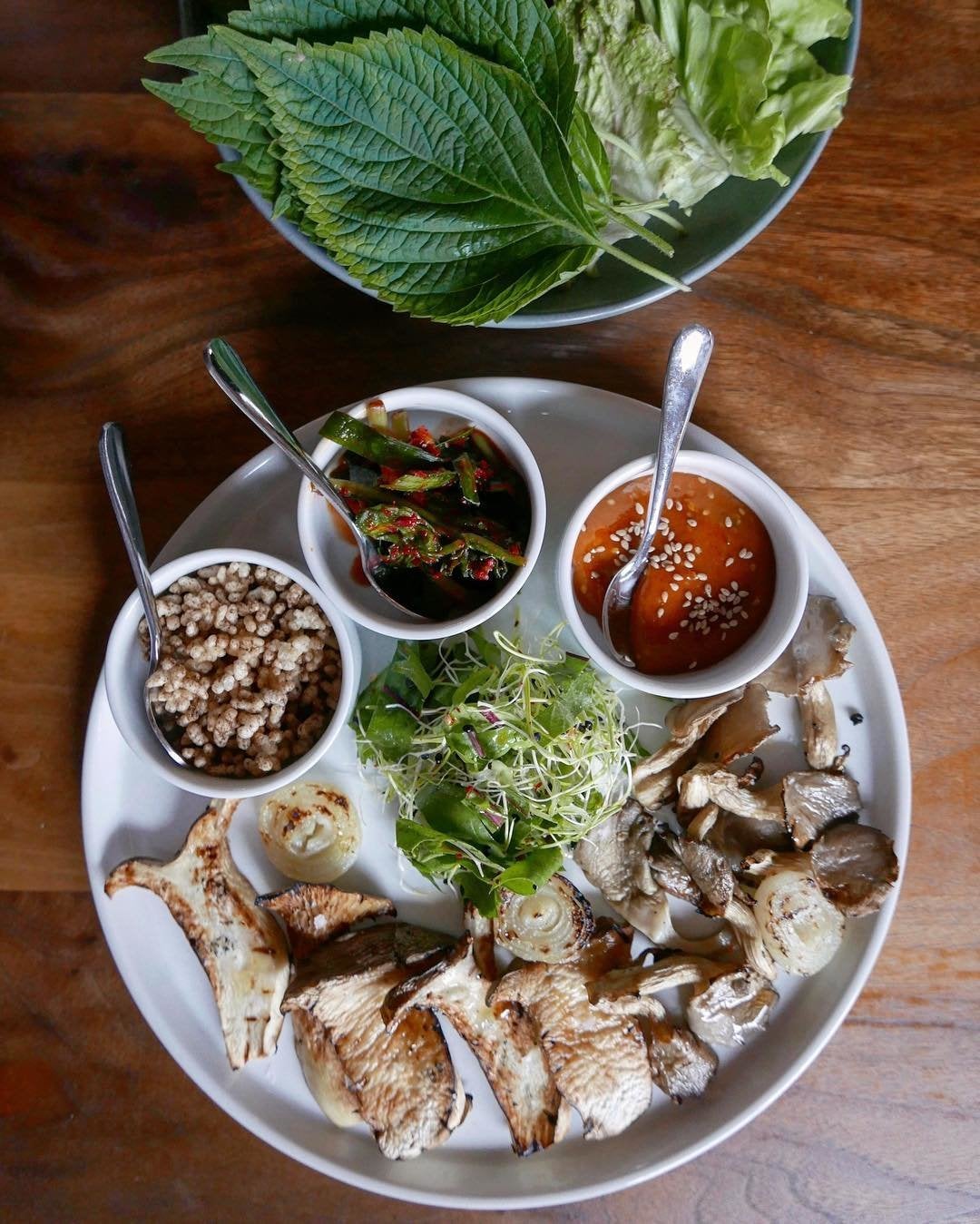 Grilled Mushroom Ssam at Wolfdown | Instagram by @foodgps