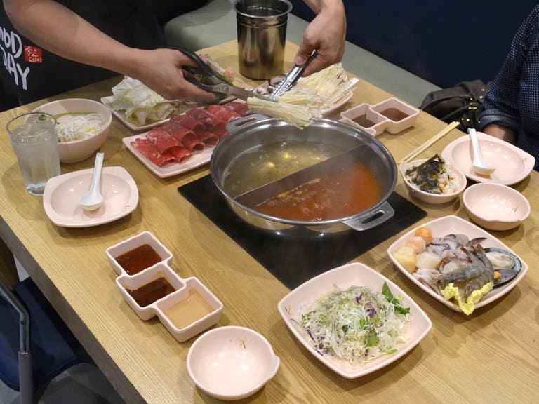 Prime Beef, Seafood & Mushroom combo at Shabu Hyang