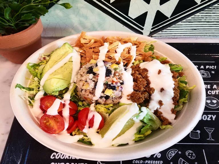 Quinoa Taco Salad at by Chloe. in Silver Lake | Photo: @vegan_angelenos, Instagram