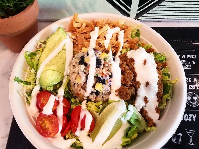 Quinoa Taco Salad at by Chloe. in Silver Lake | Photo: @vegan_angelenos, Instagram