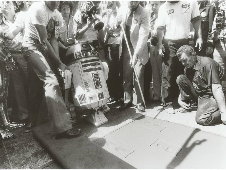R2-D2 is immortalized in the Forecourt to the Stars at Mann's Chinese Theatre on Aug. 3, 1977