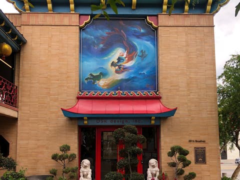 "Dragon Chasing Pearl" mural in Chinatown by Tyrus Wong