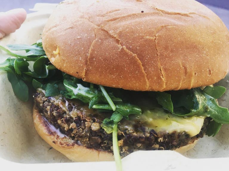 Grilled Quinoa + Veg Burger at Veggie Grill Hollywood | Photo: @vegancookingandindulging, Instagram