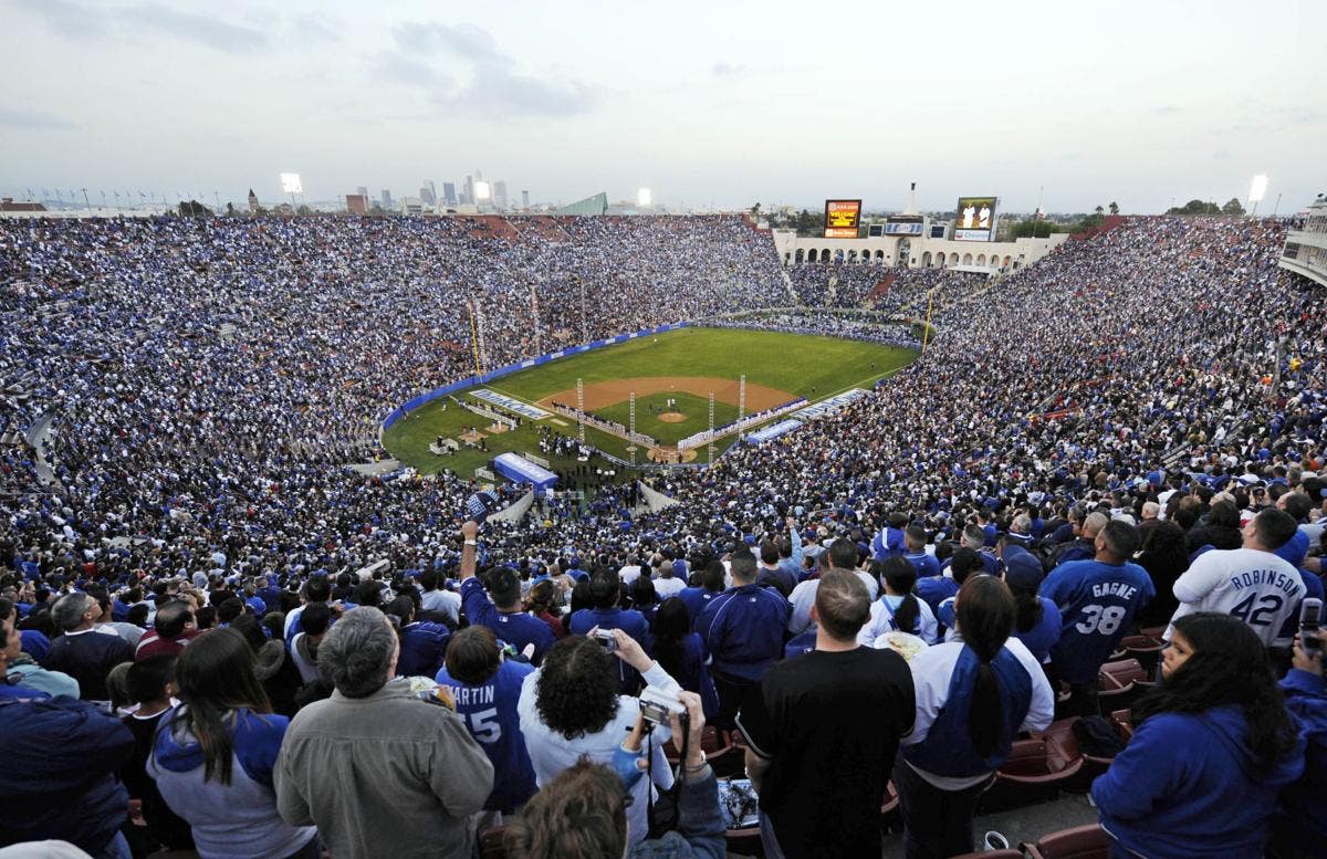 LA Coliseum Dodgers 50th Anniversary Exhibition Game in 2008