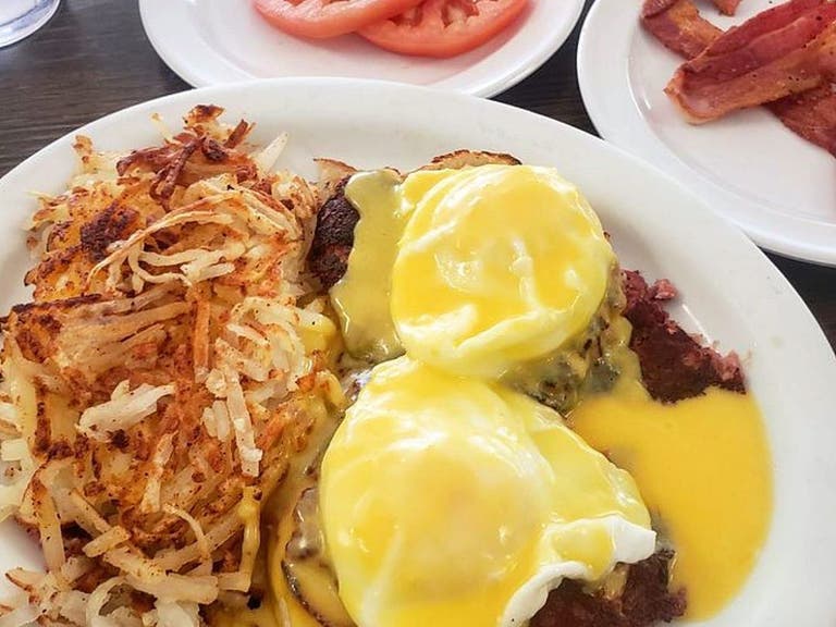 Corned Beef Hash Benedict at Nat's Early Bite in Sherman Oaks