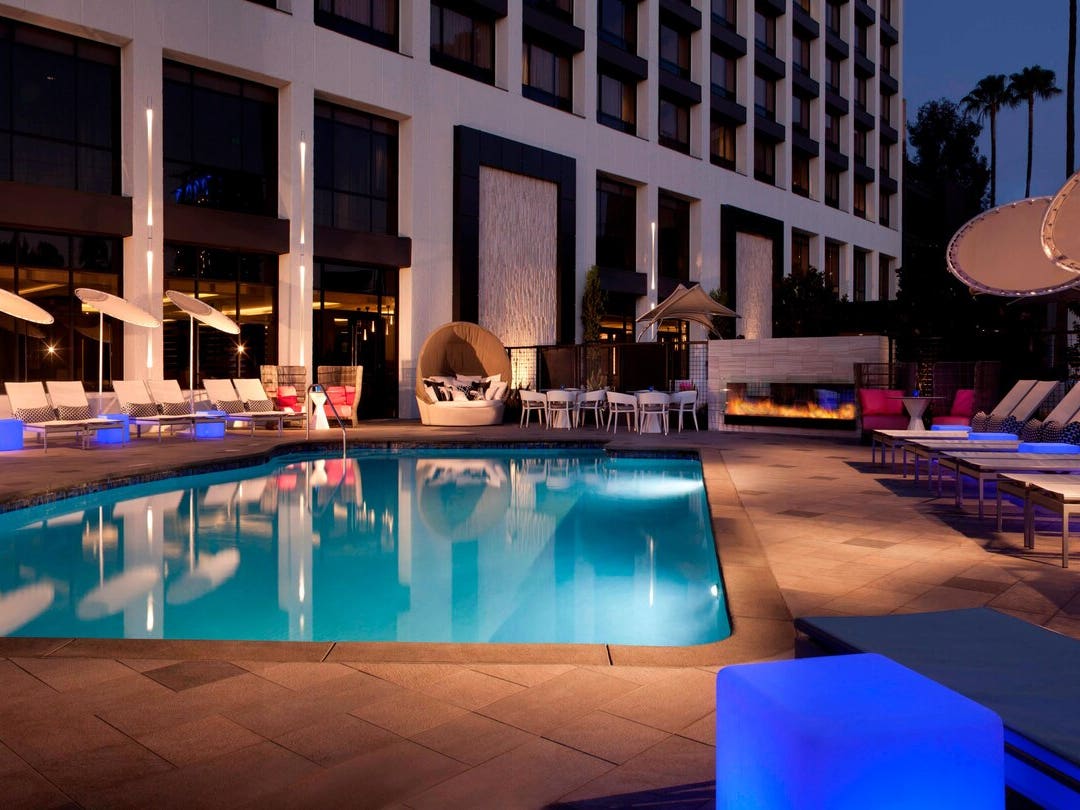 Outdoor pool at the Beverly Hills Marriott