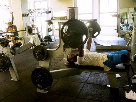 Blake Leeper lifting weights at Los Angeles Athletic Club