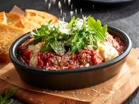Skillet Meatballs at Bistro in the Courtyard by Marriott Century City/Beverly Hills