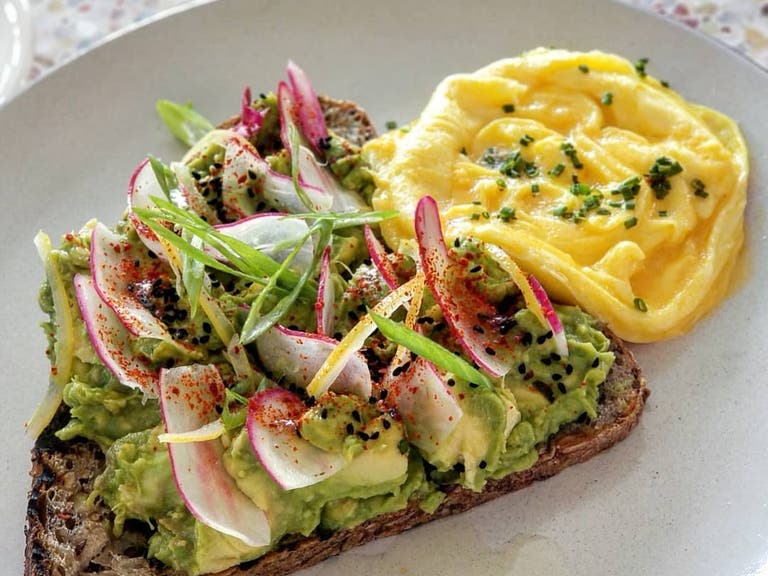Avocado Toast and Eggs at Five Leaves Los Angeles