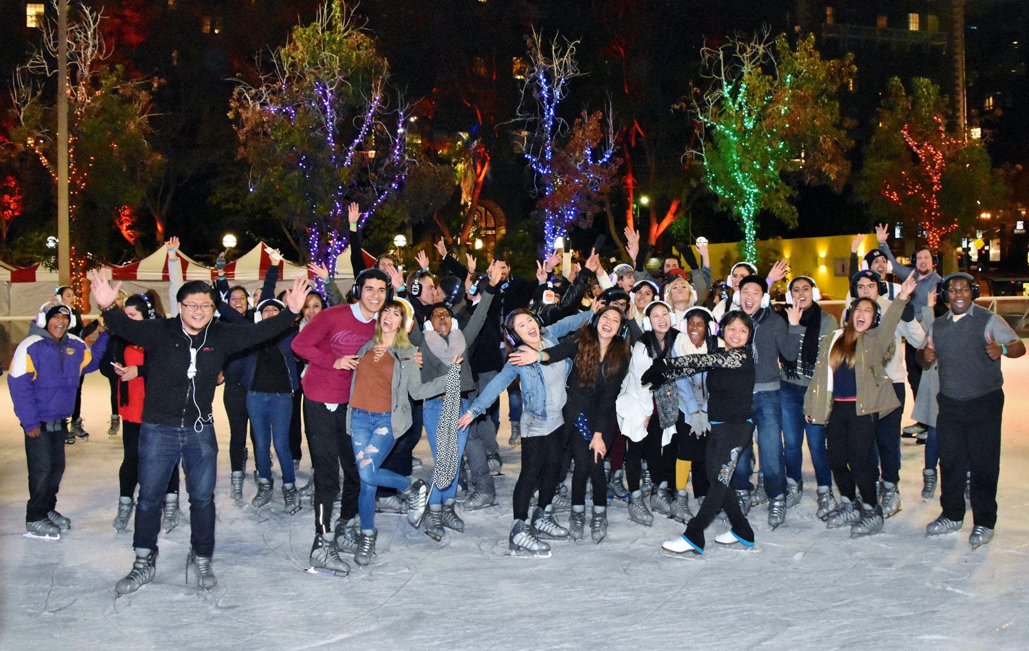Silent Skate Party at the Bai Holiday Ice Rink Pershing Square