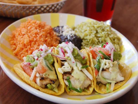 Grilled fish tacos from Border Grill at Tom Bradley International in LAX