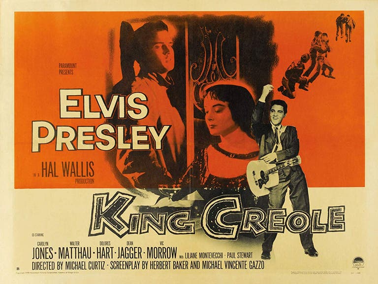 Movie poster for "King Creole" (1958) starring Elvis Presley and Carolyn Jones