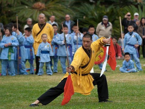 Martial arts demo at The Huntington Library's Chinese New Year Festival