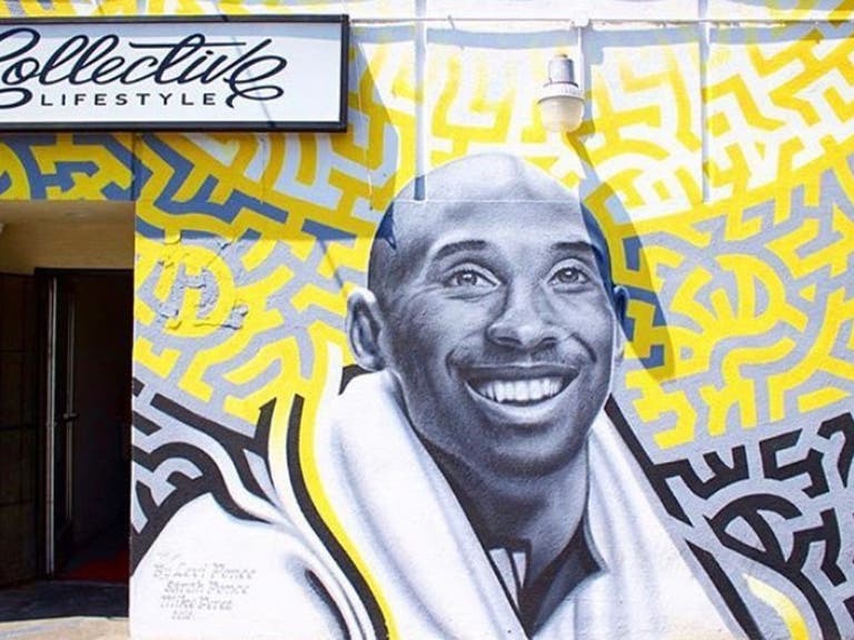 Kobe Bryant mural by Levi Ponce at Collective Lifestyle in Northridge