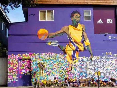 Kobe Bryant mural by JCRo at Shoe Palace on Melrose Avenue