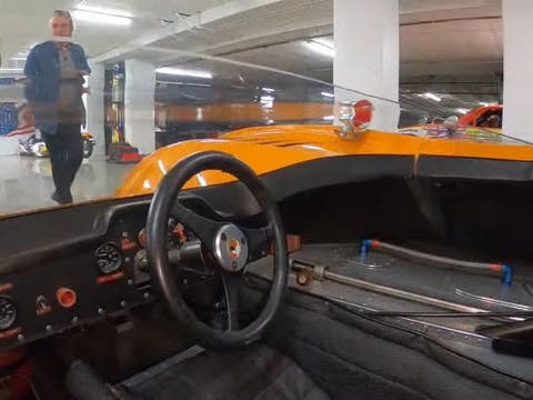 View from the driver's seat of the 1971 McLaren M8E/F featured in The Vault Livestream Tour