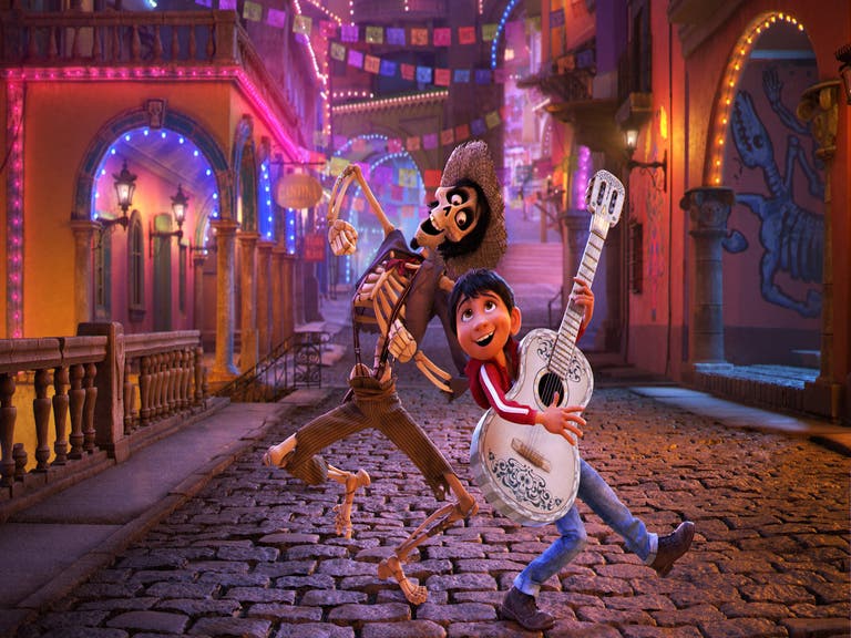 Miguel and Héctor singing in "Coco"