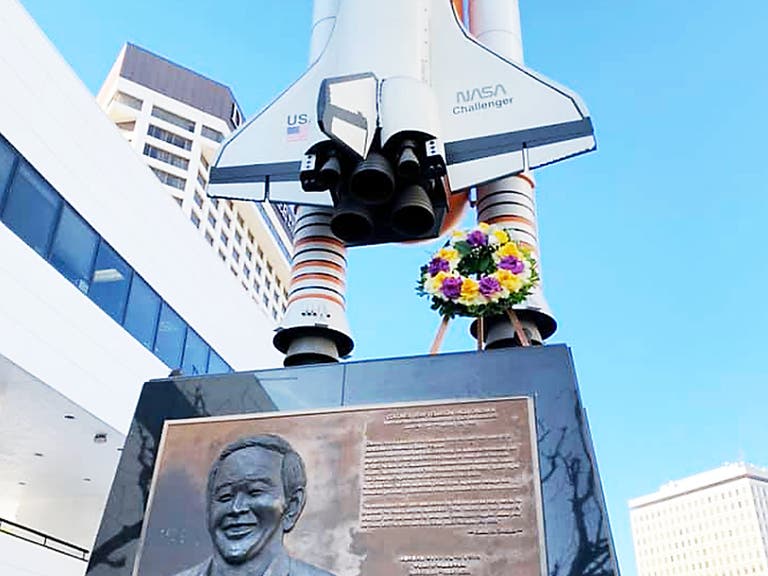 Space Shuttle Challenger Monument with Astronaut Ellison S. Onizuka plaque