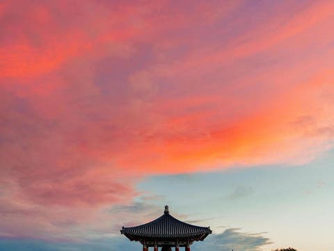 Korean Bell of Friendship at sunset 2021