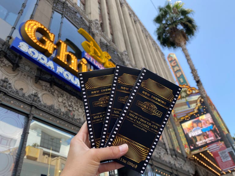Hollywood Chocolate Bars outside of Ghirardelli Soda Fountain & Chocolate Shop in Hollywood