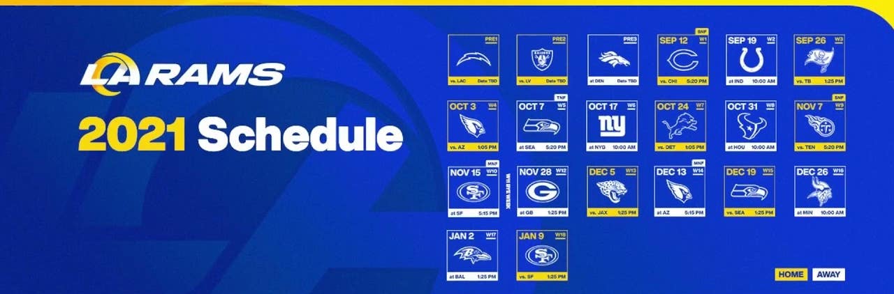 Los Angeles Rams 2021 Schedule
