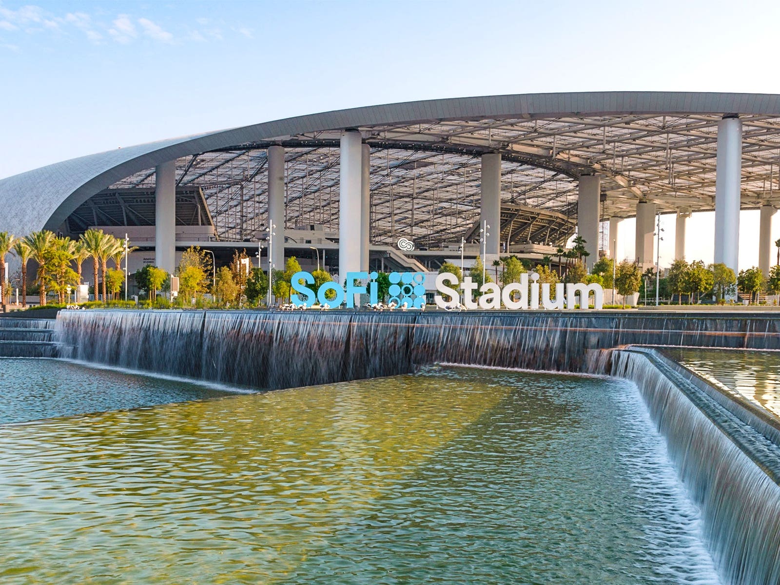 View of Lake Park at SoFi Stadium