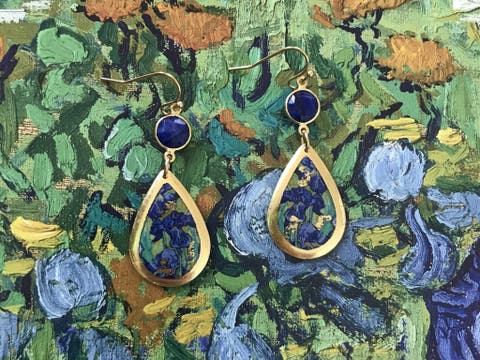 Van Gogh's "Irises" Gold Leaf Teardrop Earrings at the Getty Center Store