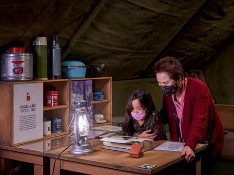 Replica of Jane Goodall's research tent from "Becoming Jane" at the Natural History Museum