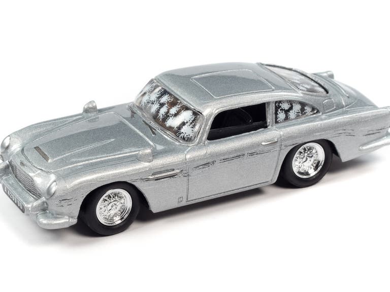 "Battle Damaged" model of James Bond's Aston Martin DB5 from "No Time to Die"