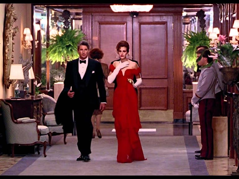 Richard Gere and Julia Roberts in a scene from "Pretty Woman" at the Beverly Wilshire